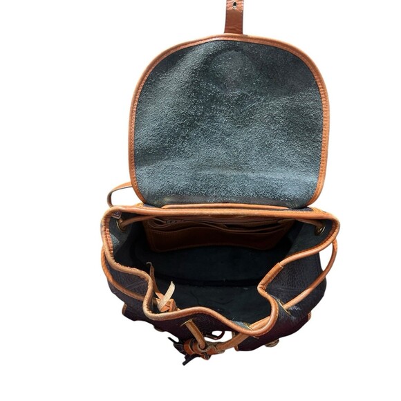 Vintage 90s Dooney & And Bourke Canyon Backpack/Tan Bag Pebble Leather USA Black - Picture 9 of 16